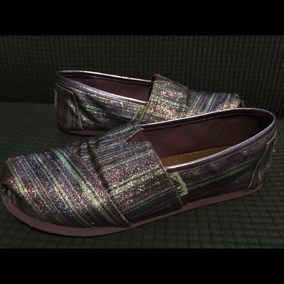 purple glitter toms